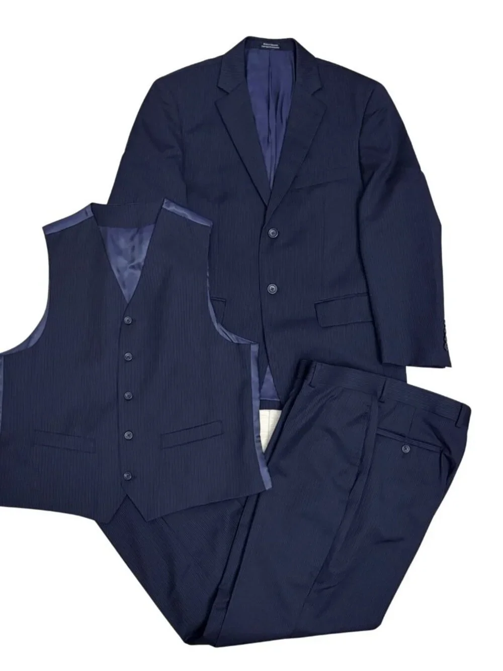 ALFRED SUNG 3-PC SUIT WOOL Luxury Blazer Dress Pants Business Casual Mens 40S
